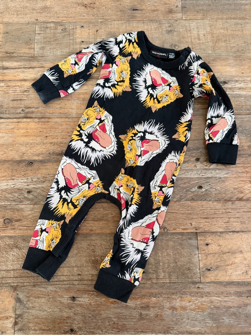 Rock Your Baby Black Tiger Print Jumpsuit